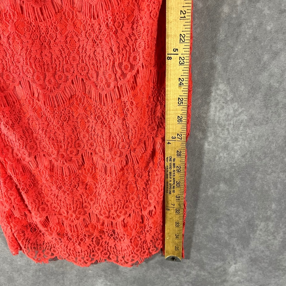 Free People Lace Sheath Dress Women Large Coral Open Back Sleeveless Boho NEW - Picture 6 of 8